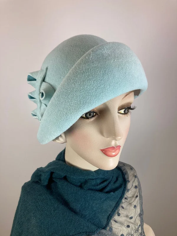 Beanies for fashionable protection-Blue cloche hat for Sue