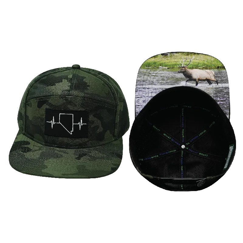 Headbands for daily wear-Nevada Hat | Flat Bill | Green Camo