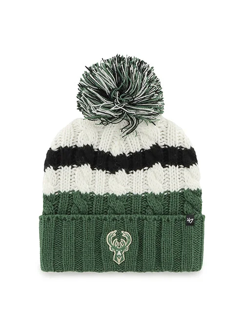 womens fun printed hats for casual wear-Women's '47 Brand Cuff Pom Ashfield Milwaukee Bucks Knit Hat