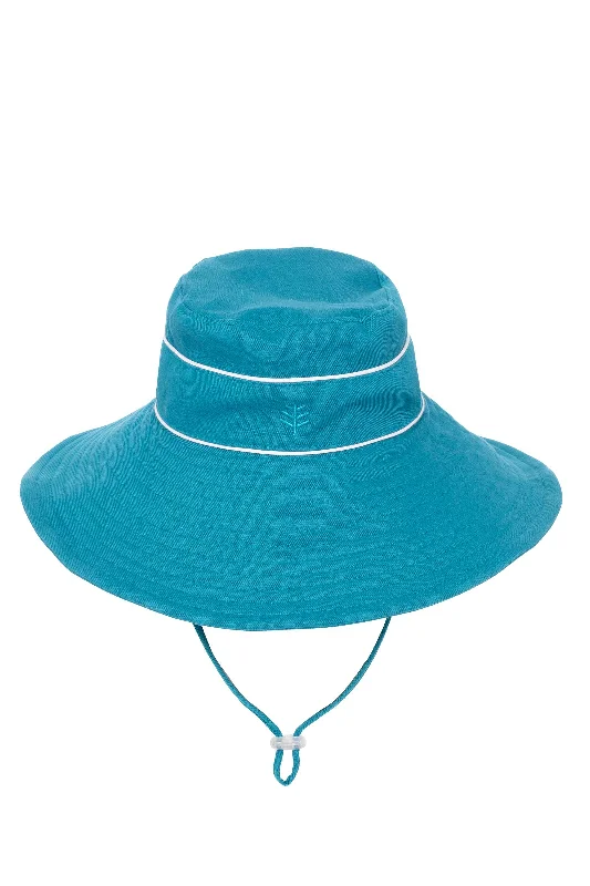 sun hat with cute bow-Kid's Sand Castle Sun Hat | Tahitian Teal