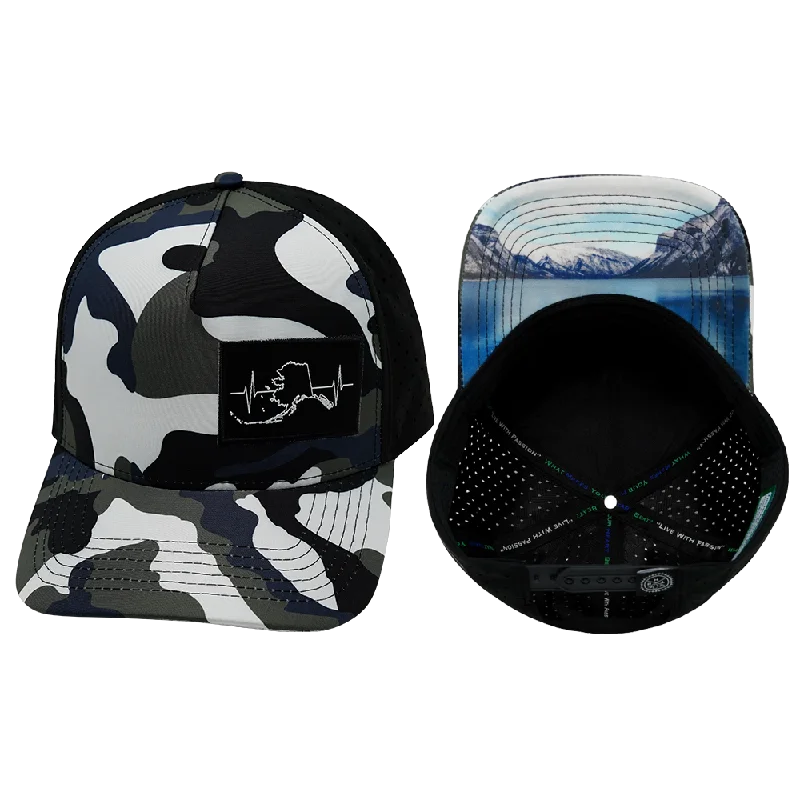 Headbands for sports fans-Alaska Hat | Trucker Hat | Camo - White - Blue - Gray - Black