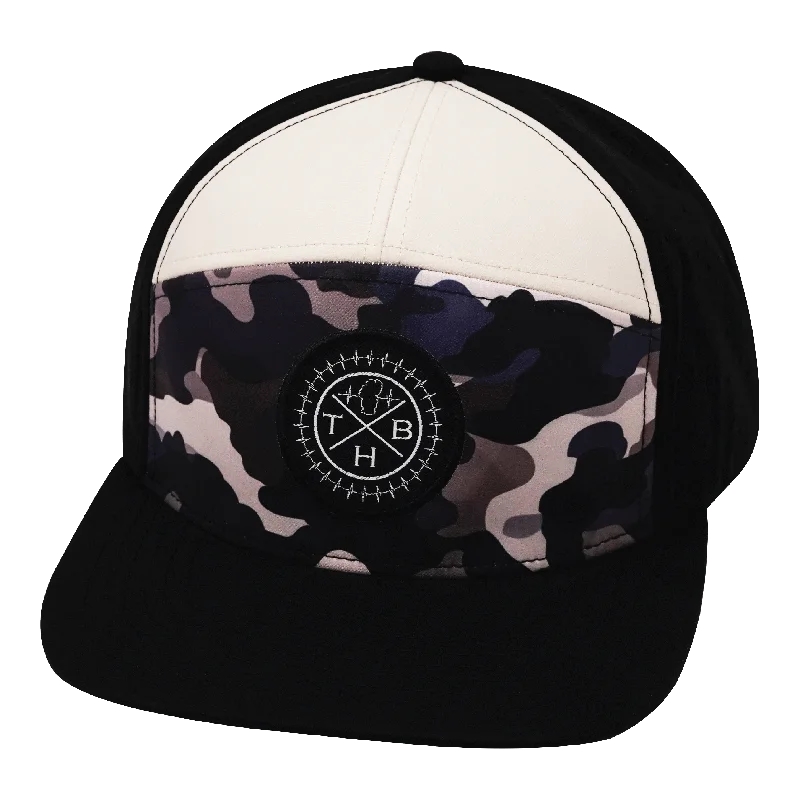 Beanies with fun designs-Color Vibes Hat | Flat Bill | Desert Night Camo - Black - Cream