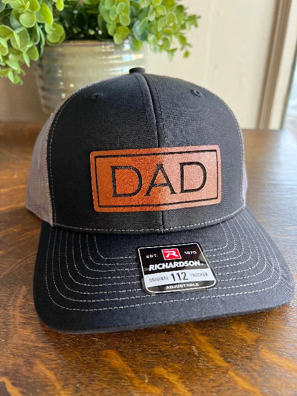 Beanies for adventurous winter hikes-Dad hat. Christmas gift for Dad. Richardson 112 leather patch trucker hat for Dad. Gift for best dad. Trucker hat gift for dad!