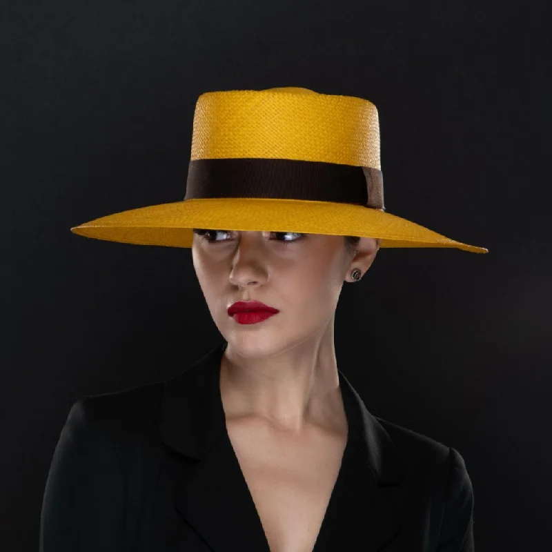 Beanies for chilly mornings-NA14002-Yellow dumont panama straw hat