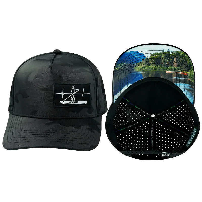 Beanies with warm lining-Paddle Board Hat | Trucker Hat | Black Camo