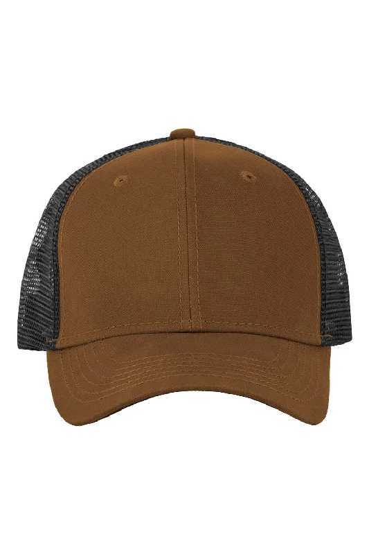 mens hats yellow-Dri Duck Mens Cayon Snapback Hat - Saddle Brown