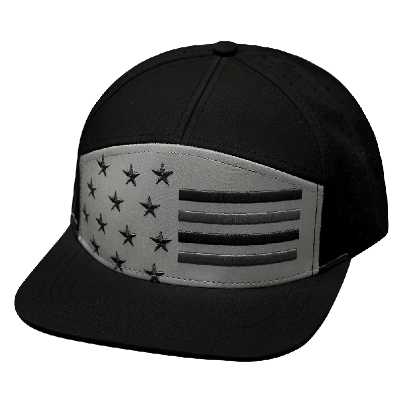 Headbands for daily wear-Flag Hat | Flat Bill | Black - Gray