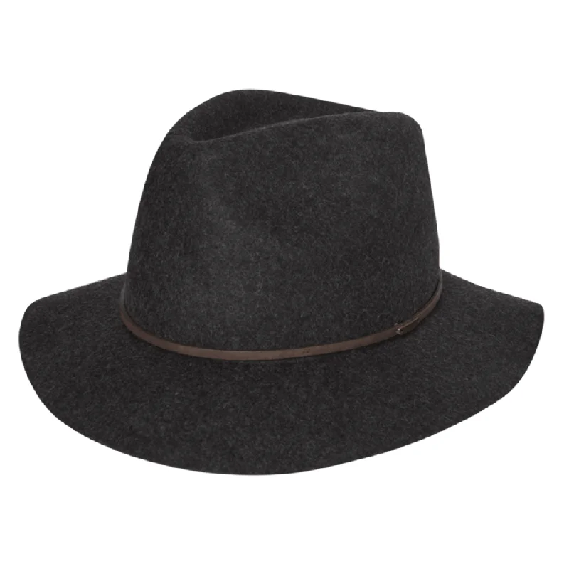 Beanies with bold designs-Kooringal Mid Brim Fedora Rajah - Charcoal Marle