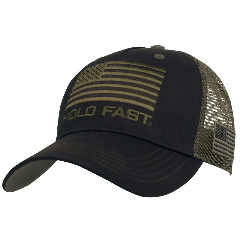 Headbands for straight hair-HOLD FAST Mens Cap Black Flag