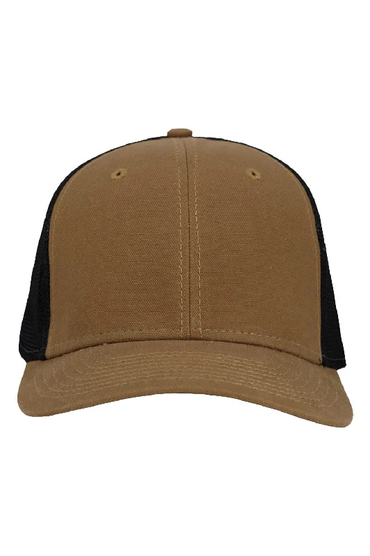 mens hats denim-Dri Duck Mens Hudson Flex Snapback Hat - Field Khaki/Black