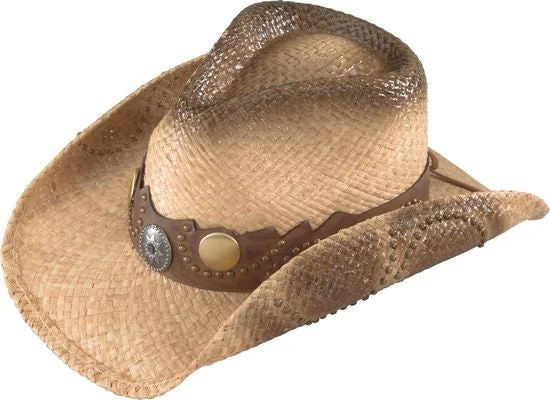 Trendy headbands for teens-Henschel Hand Stained Raffia Western