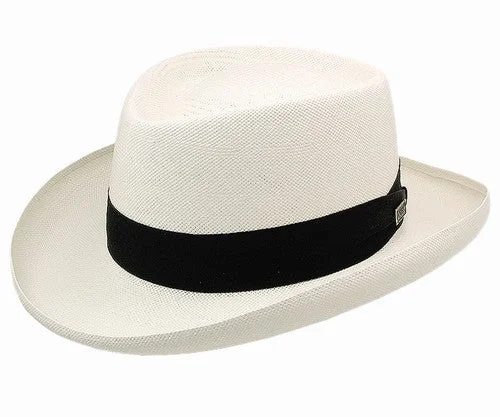 Beanies for fashionable cold days-Dobbs Shantung Basino Godfather Straw Hat