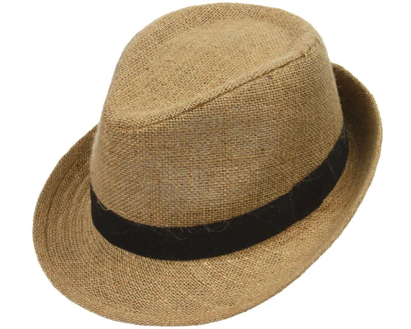 Headbands with adjustable fit-Malibu Woven Hemp Fedora