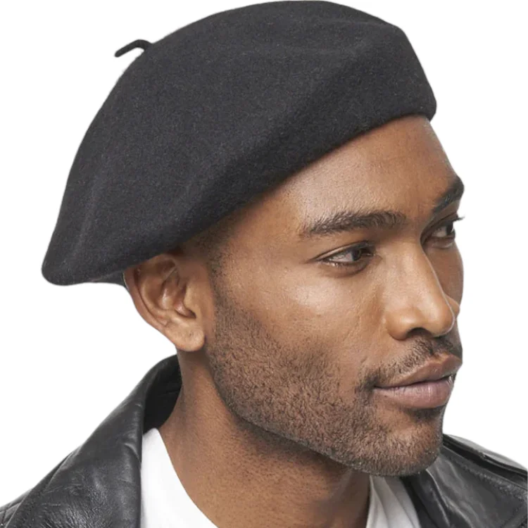 wool knit hats-  Parkhurst Basque Wool Beret - Black