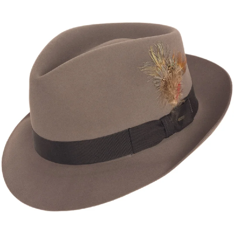 Beanies with comfortable fit-Stetson Benchley 100% Beaver Felt Fedora Hat