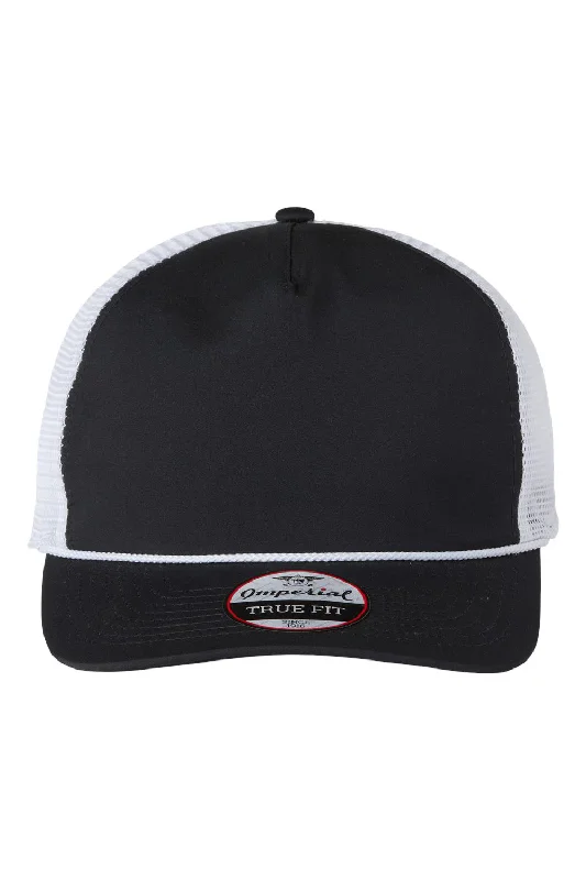 mens hats perfect for outdoor fun-Imperial Mens The Rabble Rouser Moisture Wicking Snapback Hat - Black/White