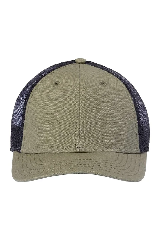 mens hats for casual parties-Atlantis Headwear Mens Sustainable Recycled Three Snapback Trucker Hat - Olive Green/Black