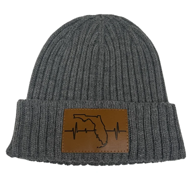 Beanies for all-season wear-Florida Beanie | Ribbed Cuff | Gray