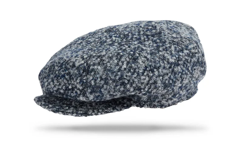 wool beanies for cold weather-  Wool Apple Jack - Birds eye Tweed Blue W