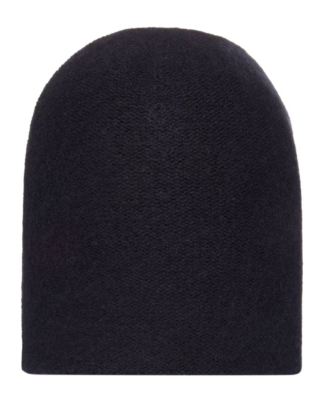 Beanies for road trips-Unisex Double Layer Cashmere Beanie Navy Blue