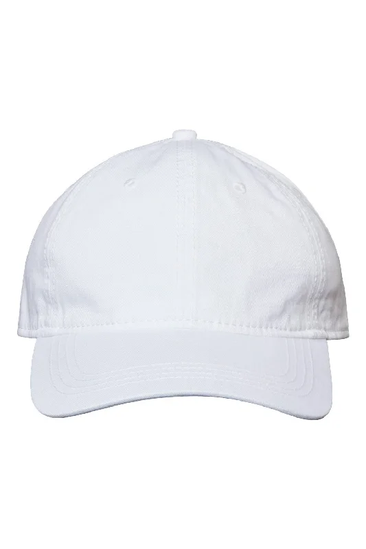 mens hats for beach days-Cap America Mens Relaxed Adjustable Dad Hat - White