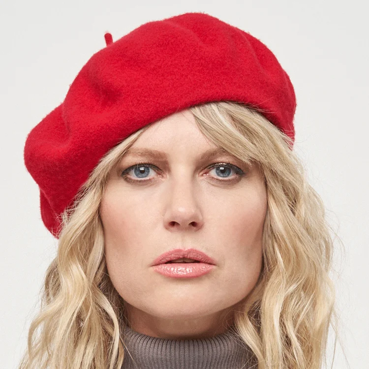 fashionable wool hats-  Parkhurst Basque Wool Beret - Scarlet Red