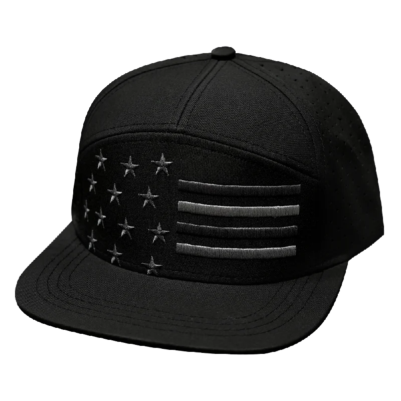 Headbands for hair control-Flag Hat | Flat Bill | Black