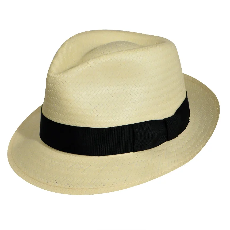 Headbands with neutral tones-Pantropic Santiago Stingy Brim LiteStraw Fedora Hat