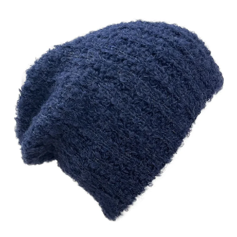 Headbands with stylish designs-Navy Loop Knit Alpaca Beanie by SLATE + SALT