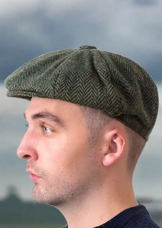 Beanies for perfect outdoor adventure gear-Gatsby Donegal Tweed Green Flat Cap