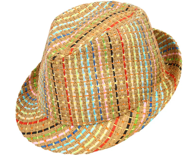 Headbands for athletes-Salinas Multicolor Straw Fedora