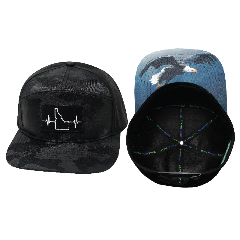 Beanies with colorful patterns-Idaho Hat | Flat Bill | Black Camo