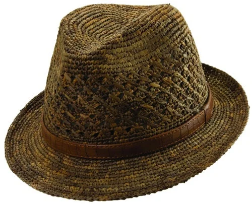 Headbands with unique prints-Christys' of London Crocheted Raffia Fedora Hat