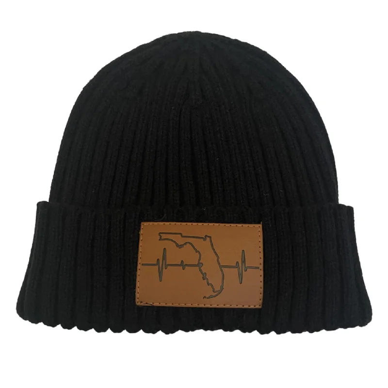 Beanies for trendy looks-Florida Beanie | Ribbed Cuff | Black