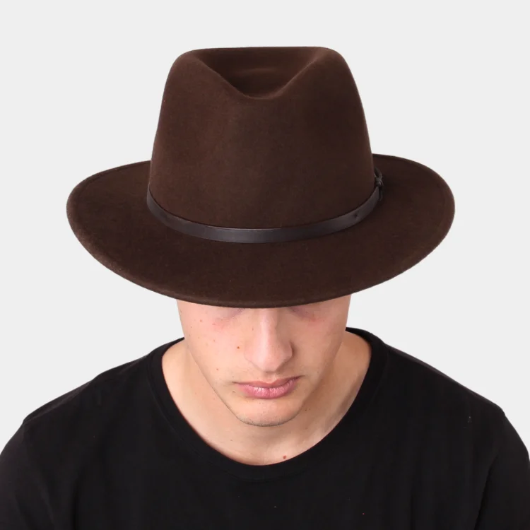 Beanies with fashionable finish-GC Hats Downtown Felt Fedora - Chocolate