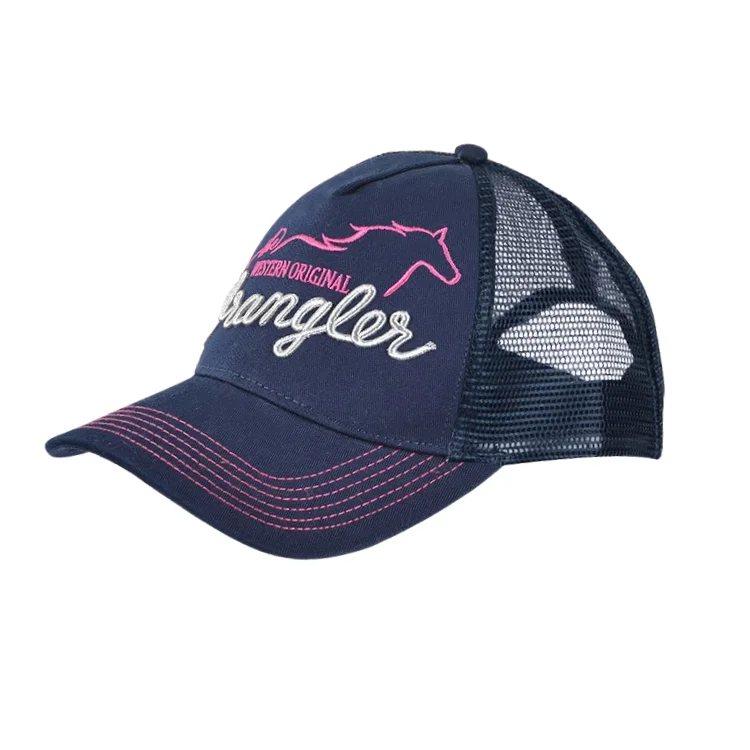 Beanies for layering with jackets-Wrangler Logo Trucker Cap - Pink