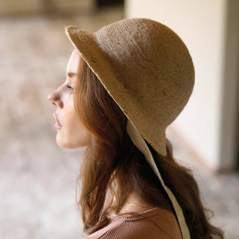 Beanies for outdoor events-NALA Safari Jute Straw Hat, in Nude by BrunnaCo