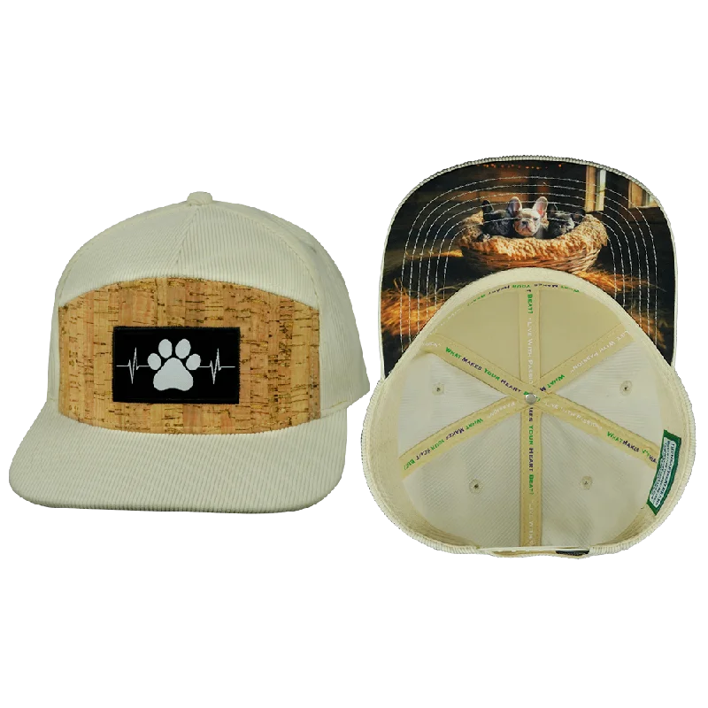 Comfortable workout headbands-Dog Hat | Flat Bill | Corduroy - Cork - Cream