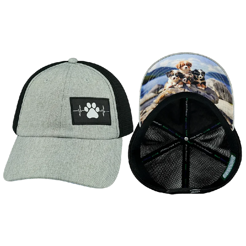 Headbands with extra stretch-Dog Hat | Dad Hat | Heather Gray - Black