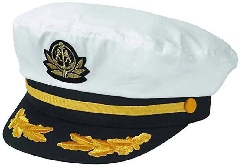 Beanies with comfort fit-A--Capas Headwear Adjustable Flagship Captain's Yacht Cap