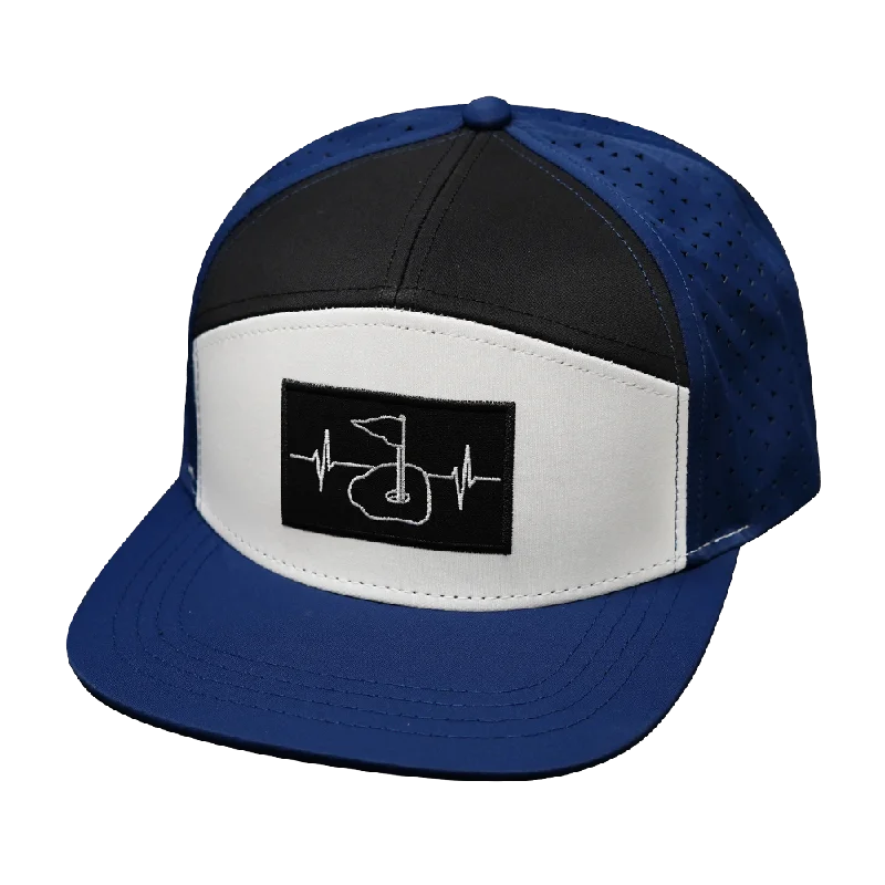 Headbands with neutral tones-Golf Hat | Flat Bill | Navy - White - Black (No Photo)