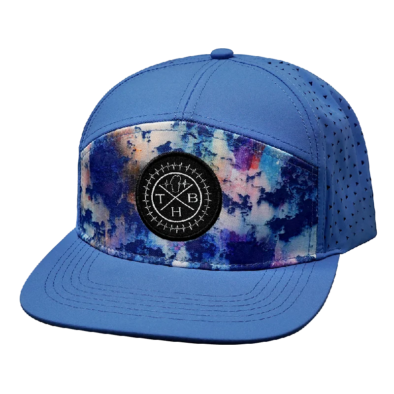 Beanies with comfortable wear-THB Hat | Flat Bill | Paint Splatter - Light Blue