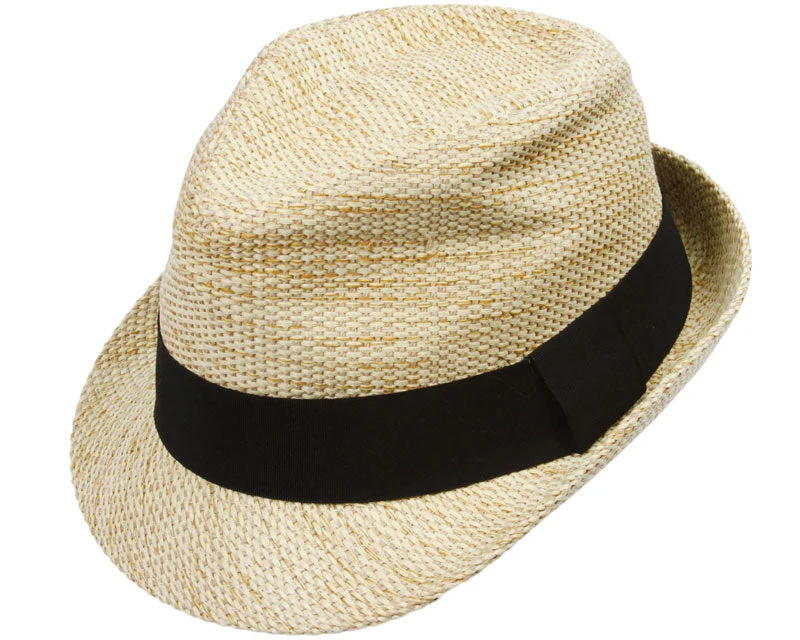 Beanies for school-Newport Woven Straw Fedora