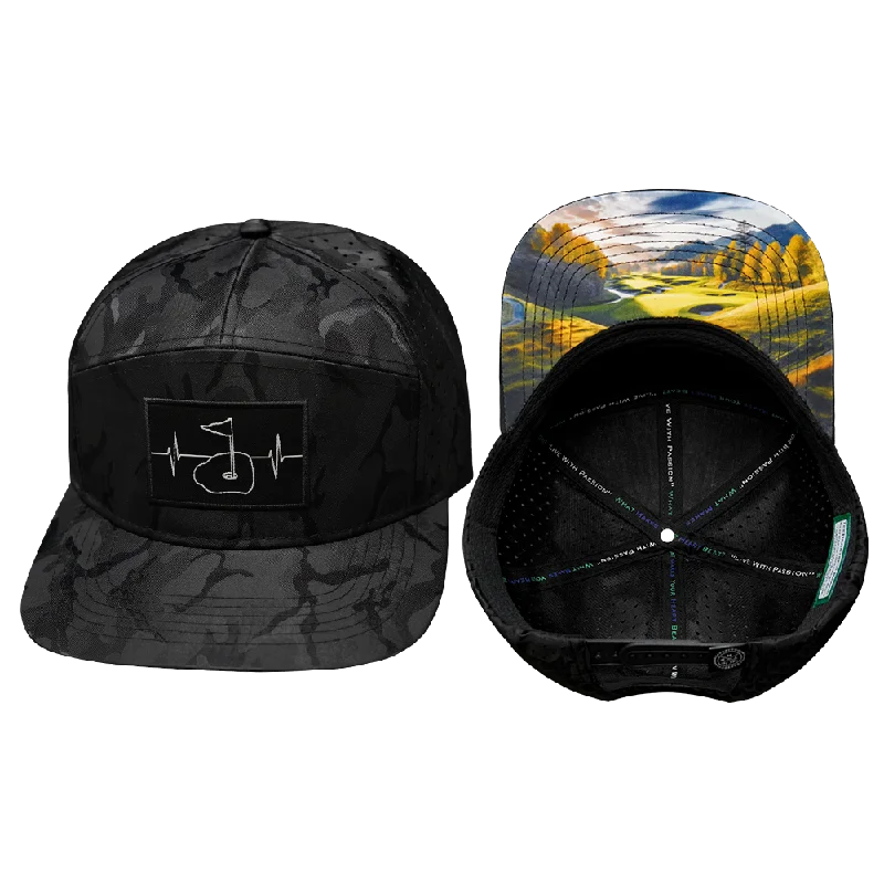 Headbands for gym-goers-Golf Hat | Flat Bill | Black Camo