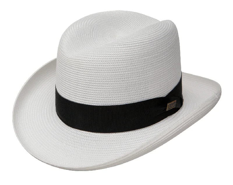 Headbands with geometric designs-Dobbs El Dorado Straw Gambler Hat