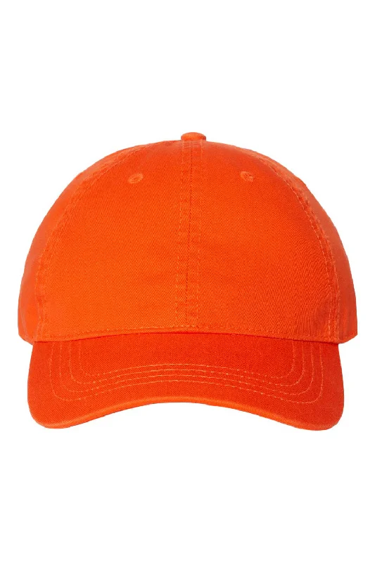 mens hats with fleece lining-Cap America Mens Relaxed Adjustable Dad Hat - Orange