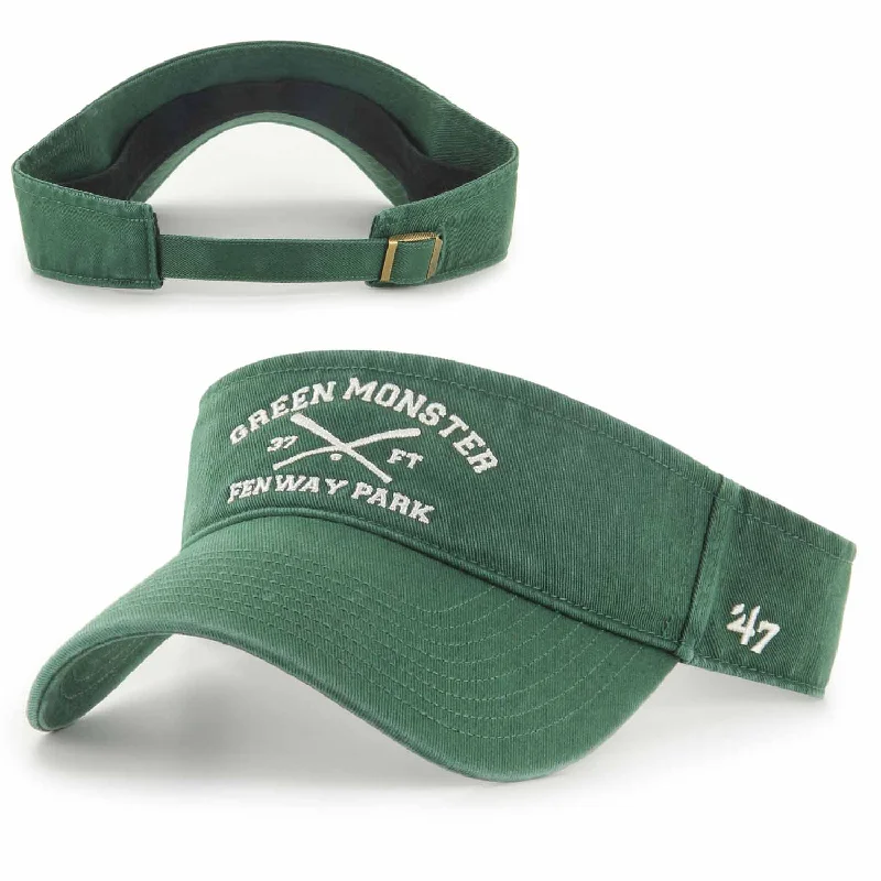 Beanies for stylish workout fashion-47 Visor - Green Monster Cross Bats