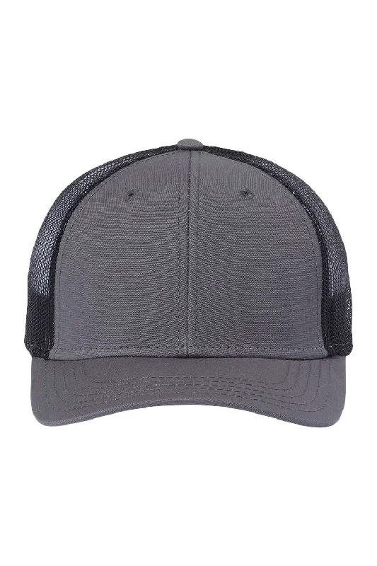 mens hats for older men-Atlantis Headwear Mens Sustainable Recycled Three Snapback Trucker Hat - Dark Grey/Black