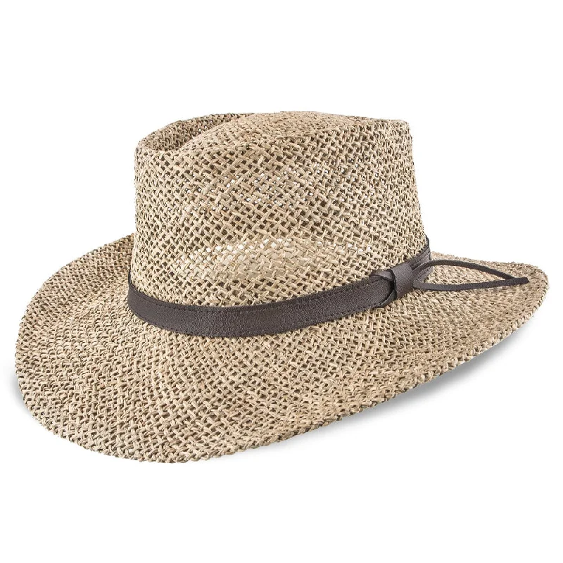 Beanies with winter-ready design-Stetson Gambler - Seagrass Straw Outdoorsman Golf Hat