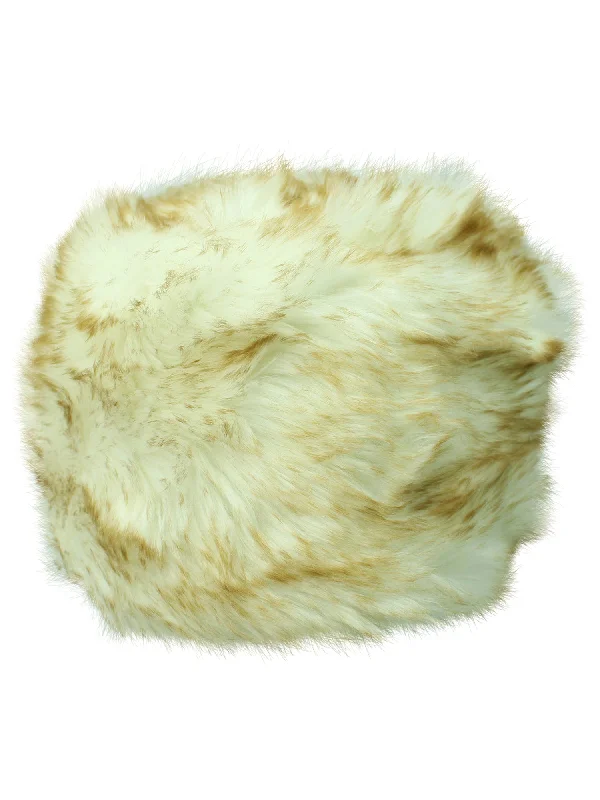 Beanies for snow adventures-White & Brown Faux Fur Cloche Hat